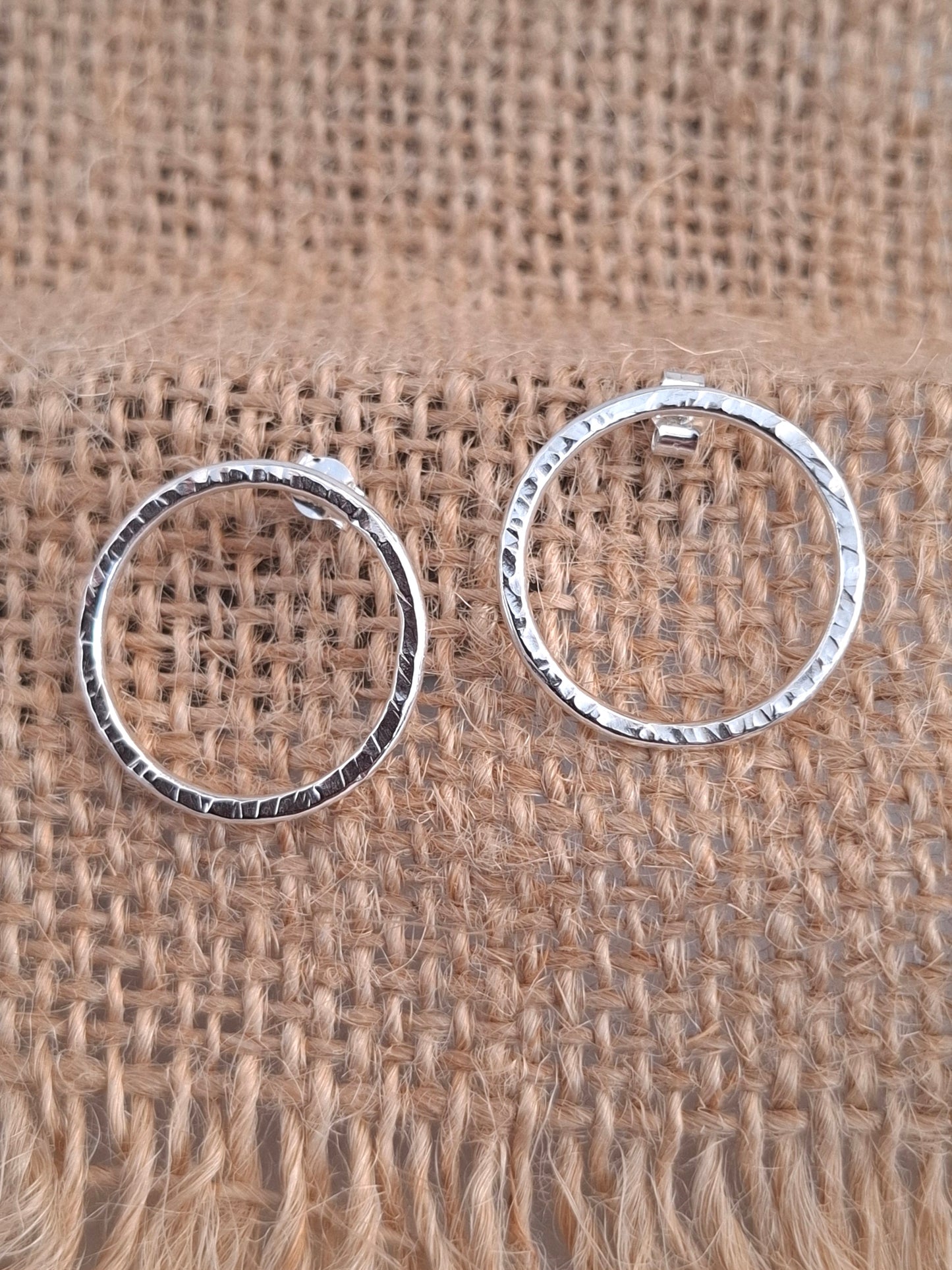 Medium Textured Circle Studs