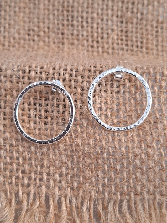 Medium Textured Circle Studs