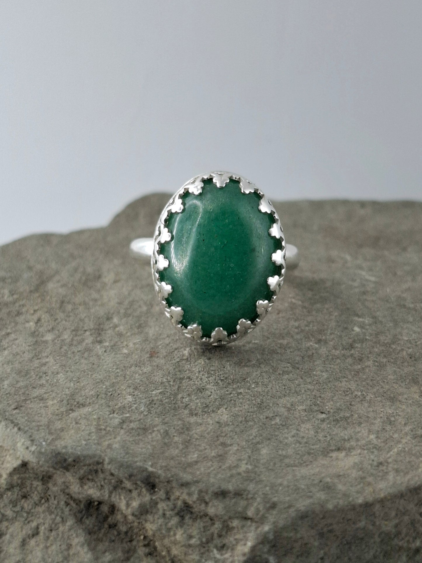 Adventurine Antique Style Ring